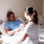 Caregiver supporting a client