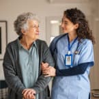 Caregiver supporting a client